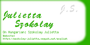 julietta szokolay business card